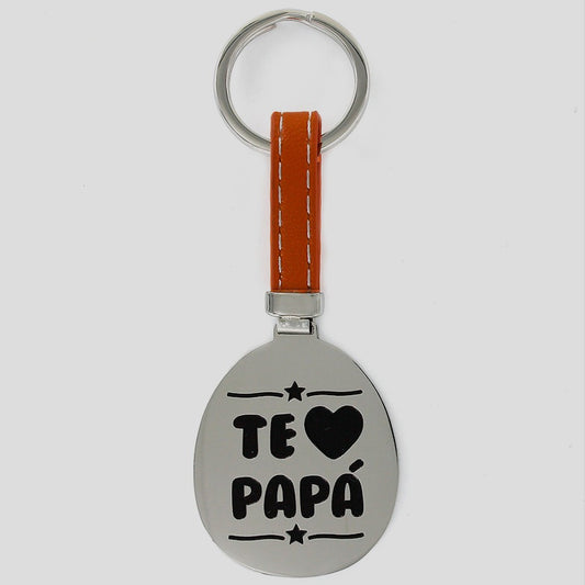I Love You Dad Keychain in Steel